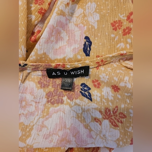 As U Wish Floral Romper Size XS Floral pattern Yellow Black & orange summer 1pc - Picture 13 of 13